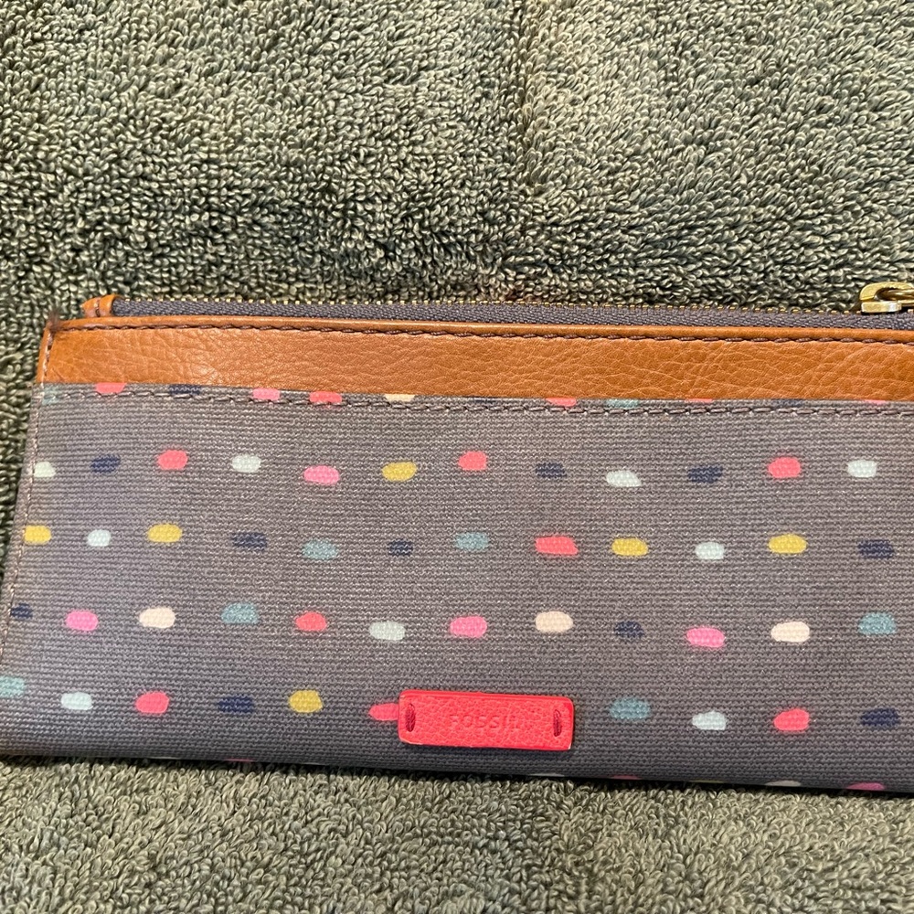 Ladies Fossil Wallet with checkbook holder and credit card holders.
